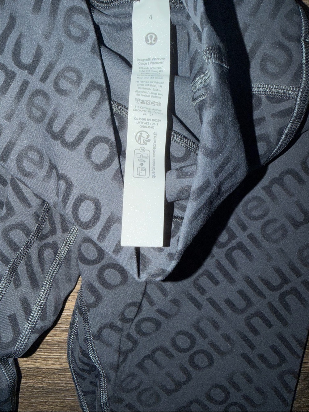 Women’s Align High Rise 25” Flux WordMark Black Lululemon Multi Logo Leggings - Picture 5 of 10